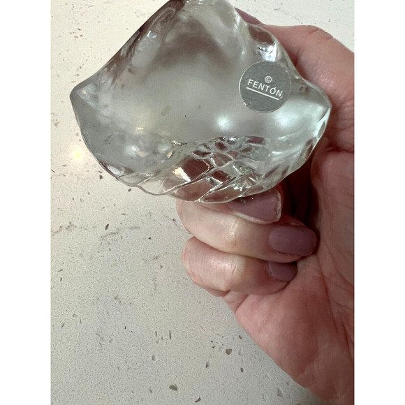 Vintage Fenton Art Glass Guardian Praying Angel Clear and Frosted Figurine 3.5" - Picture 7 of 8